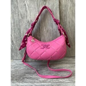 Juicy Couture Pink Quilted Shoulder Bag with Charm & Scarf